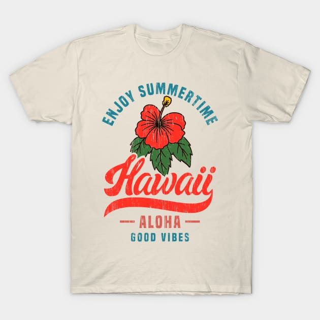 Hawaii vintage retro flower greetings aloha T-Shirt by SpaceWiz95